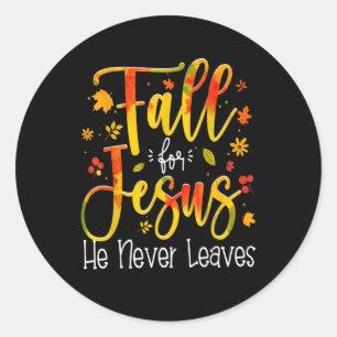 Herfst voor Jezus Hij laat nooit de najaarse Thank Ronde Sticker
