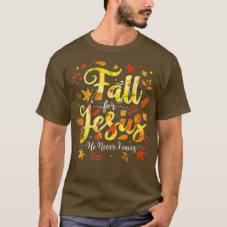 Herfst voor Jezus Hij laat nooit een herfst Christ T-shirt