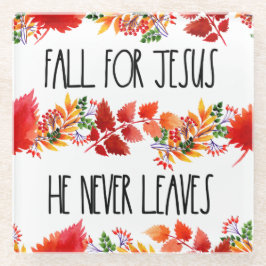 Herfst voor Jezus Hij laat nooit geloof over Glazen Onderzetter