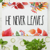 Herfst voor Jezus Hij laat nooit geloof over Theedoek (Gevouwen)