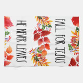 Herfst voor Jezus Hij laat nooit geloof over Theedoek (Horizontaal)