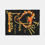 Herfst voor Jezus Hij laat nooit gezegend dankbaar Fleece Deken (Voorkant (Horizontaal))