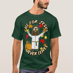 Herfst voor Jezus Hij laat nooit grappig Christeli T-shirt