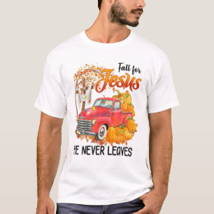 Herfst voor Jezus Hij laat nooit grappige vrachtwa T-shirt