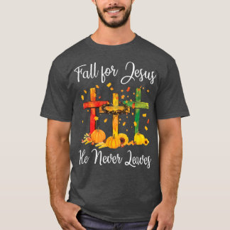 Herfst voor Jezus Hij laat nooit herfstboomgebeden T-shirt
