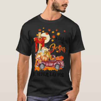 Herfst voor Jezus Hij laat nooit Jezus Christi ove T-shirt
