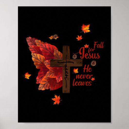 Herfst voor Jezus Hij laat nooit najaar Christelij Poster (Voorkant)