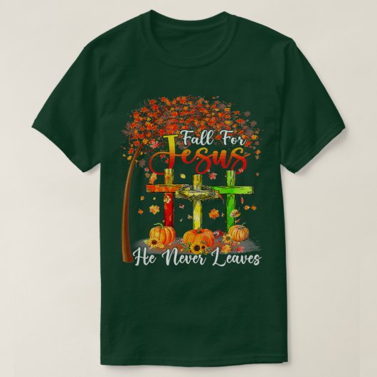 Herfst voor Jezus Hij laat nooit pompoen Thanksgiv T-shirt (Design voorkant)