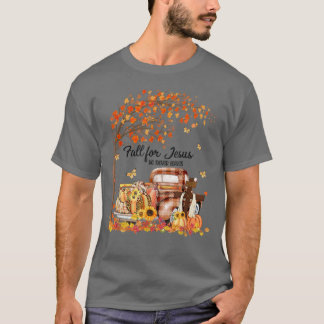 Herfst voor Jezus Hij laat nooit Pset Truck Pumpki T-shirt