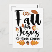 Herfst voor Jezus Hij laat nooit Thanksgiving Chri Briefkaart (Voorkant / Achterkant)