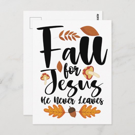 Herfst voor Jezus Hij laat nooit Thanksgiving Chri Briefkaart (Voorkant / Achterkant)