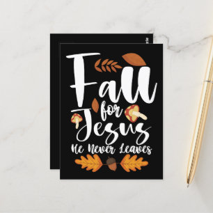 Herfst voor Jezus Hij laat nooit Thanksgiving Chri Briefkaart