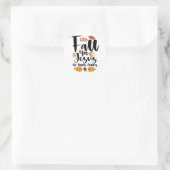 Herfst voor Jezus Hij laat nooit Thanksgiving Chri Ronde Sticker (Tas)