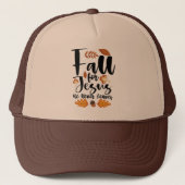 Herfst voor Jezus Hij laat nooit Thanksgiving Chri Trucker Pet (Voorkant)