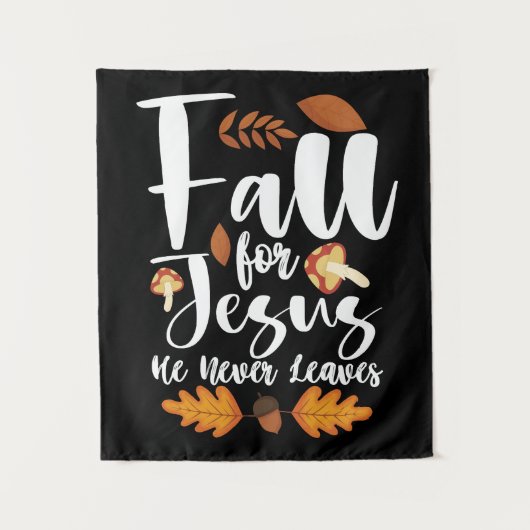 Herfst voor Jezus Hij laat nooit Thanksgiving Chri Wandkleed (Voorkant)