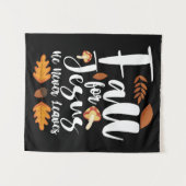 Herfst voor Jezus Hij laat nooit Thanksgiving Chri Wandkleed (Voorkant (horizontaal))