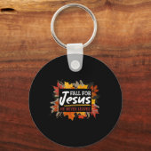 Herfst voor Jezus Hij verlaat Jezus nooit 2 Sleutelhanger (Voorkant)