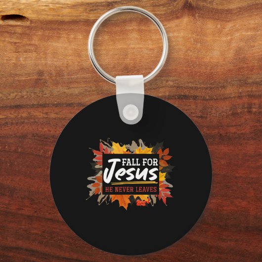 Herfst voor Jezus Hij verlaat Jezus nooit 2 Sleutelhanger (Voorkant)