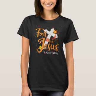 Herfst voor Jezus Hij verlaat nooit Canada Maples T-shirt