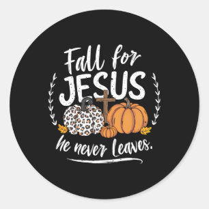 Herfst voor Jezus Hij verlaat nooit Christelijk de Ronde Sticker