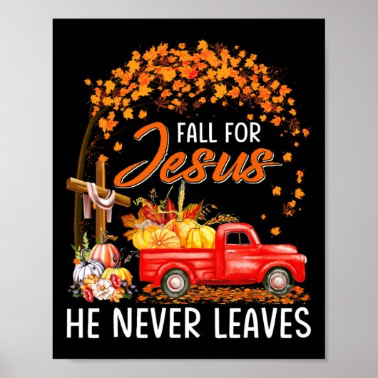 Herfst voor Jezus Hij verlaat nooit de Thanksgivin Poster (Voorkant)