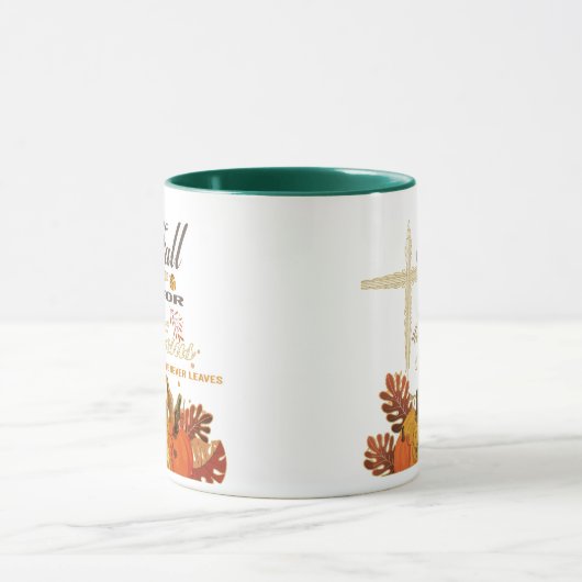 Herfst voor Jezus, hij verlaat nooit Mok (Midden)