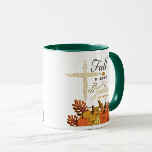 Herfst voor Jezus, hij verlaat nooit Mok (Voorkant rechts)