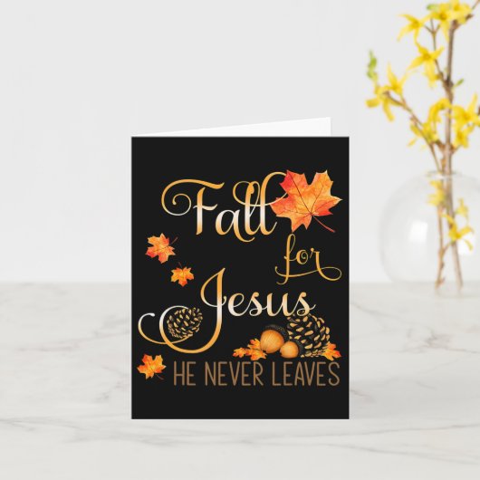 Herfst voor Jezus Hij verlaat nooit najaar Christe Kaart (Gele Bloem)