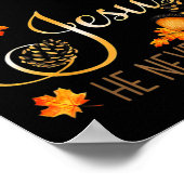 Herfst voor Jezus Hij verlaat nooit najaar Christe Poster (Hoek)