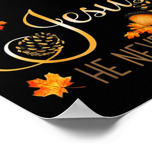 Herfst voor Jezus Hij verlaat nooit najaar Christe Poster (Hoek)