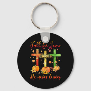 Herfst voor Jezus Hij verlaat nooit najaar Christe Sleutelhanger