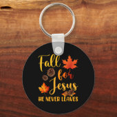 Herfst voor Jezus Hij verlaat nooit najaar Christe Sleutelhanger (Voorkant)