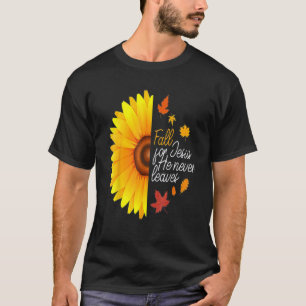 Herfst voor Jezus Hij verlaat nooit najaar Christe T-shirt