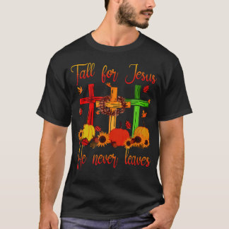 Herfst voor Jezus Hij verlaat nooit najaar Christe T-shirt