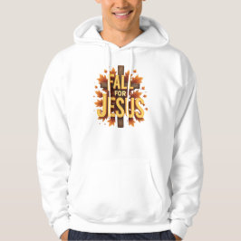 Herfst voor Jezus Kruis met Herfstbladeren Design Hoodie