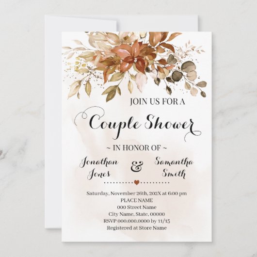 Herfst voor paren - herfst herfst bruiloft kaart (Voorkant)