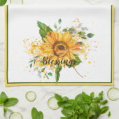 Herfst voor zonnebloem en libellen theedoek (Gevouwen)