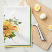 Herfst voor zonnebloem en libellen theedoek (Quarter Fold)