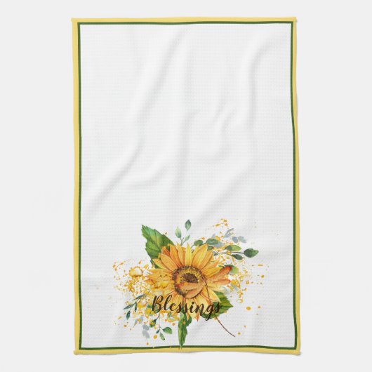 Herfst voor zonnebloem en libellen theedoek (Verticaal)