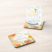 Herfst voorbeeldbladeren met aangepaste tekst bier onderzetter (Rechterzijde)