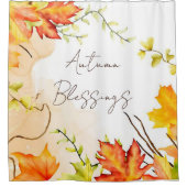 Herfst voorbeeldbladeren met aangepaste tekst douchegordijn (Voorkant)