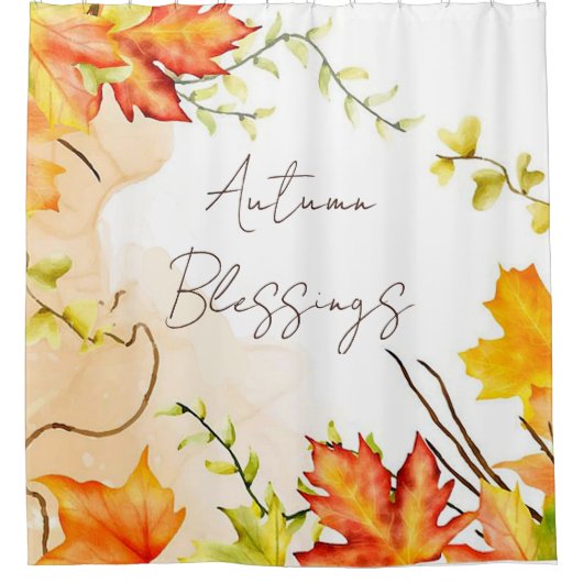 Herfst voorbeeldbladeren met aangepaste tekst douchegordijn (Voorkant)