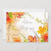 Herfst voorbeeldbladeren met aangepaste tekst feestdagenkaart (Voorkant)