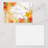Herfst voorbeeldbladeren met aangepaste tekst notitiekaartje (Voorkant / Achterkant)