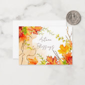 Herfst voorbeeldbladeren met aangepaste tekst notitiekaartje (Voorkant / Achterkant in situ)