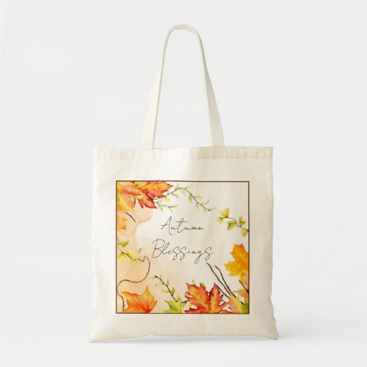 Herfst voorbeeldbladeren met aangepaste tekst tote bag (Voorkant)