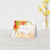 Herfst voorbeeldbladeren met aangepaste tekstkaart kaart (Gele Bloem)