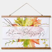 Herfst voorbeeldbladeren met aangepaste teksttapij hangend wandkleed (Voorkant)