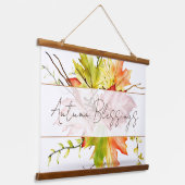 Herfst voorbeeldbladeren met aangepaste teksttapij hangend wandkleed (Gebogen)