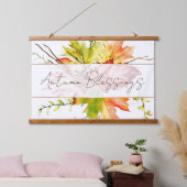 Herfst voorbeeldbladeren met aangepaste teksttapij hangend wandkleed (Slaapkamer)